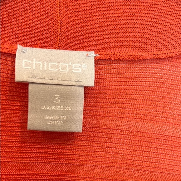 Chico's lightweight Orange Knit Open Cardigan - Size XL - Picture 2 of 5